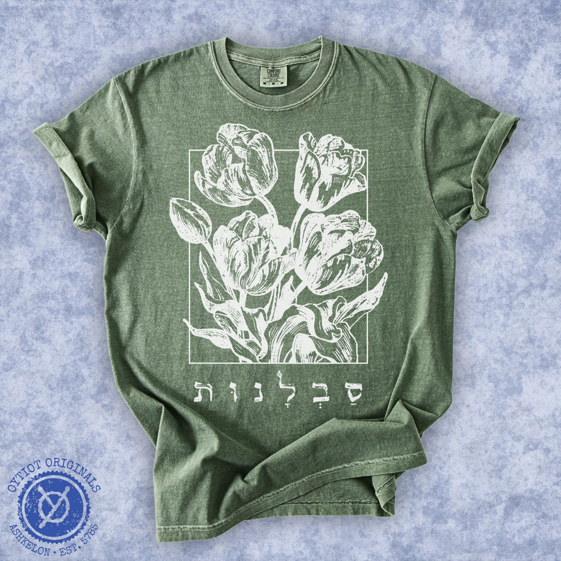 סבלנות | Patience In Hebrew Washed T-shirt - Oytiot