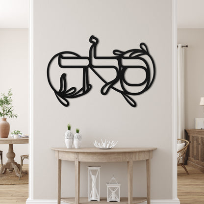 Minimalistic wall art of 'סלה' (Selah) in Hebrew, displayed in a bright, modern living space.